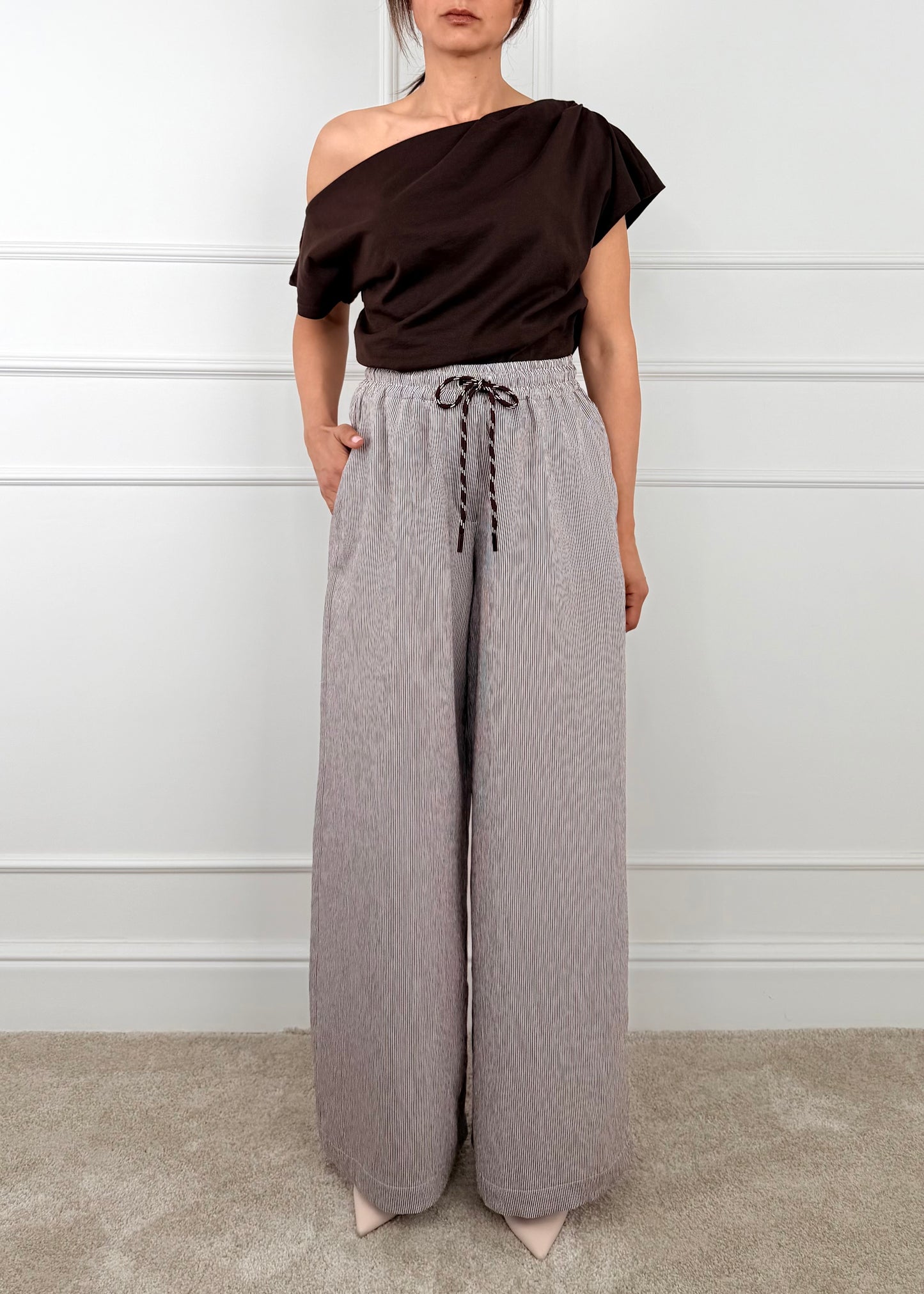 XU1583 - TENSIONE IN PANTALONE PALAZZO FANTASIA RIGHE