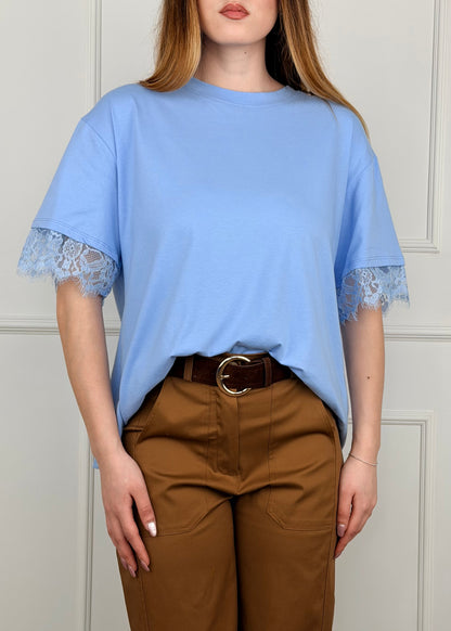 28377 - T-SHIRT APERTURA SUL RETRO CON PIZZO