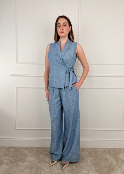 5957 - COMPLETO PANTALONE E GILET CHIUSURA A PORTAFOGLIO
