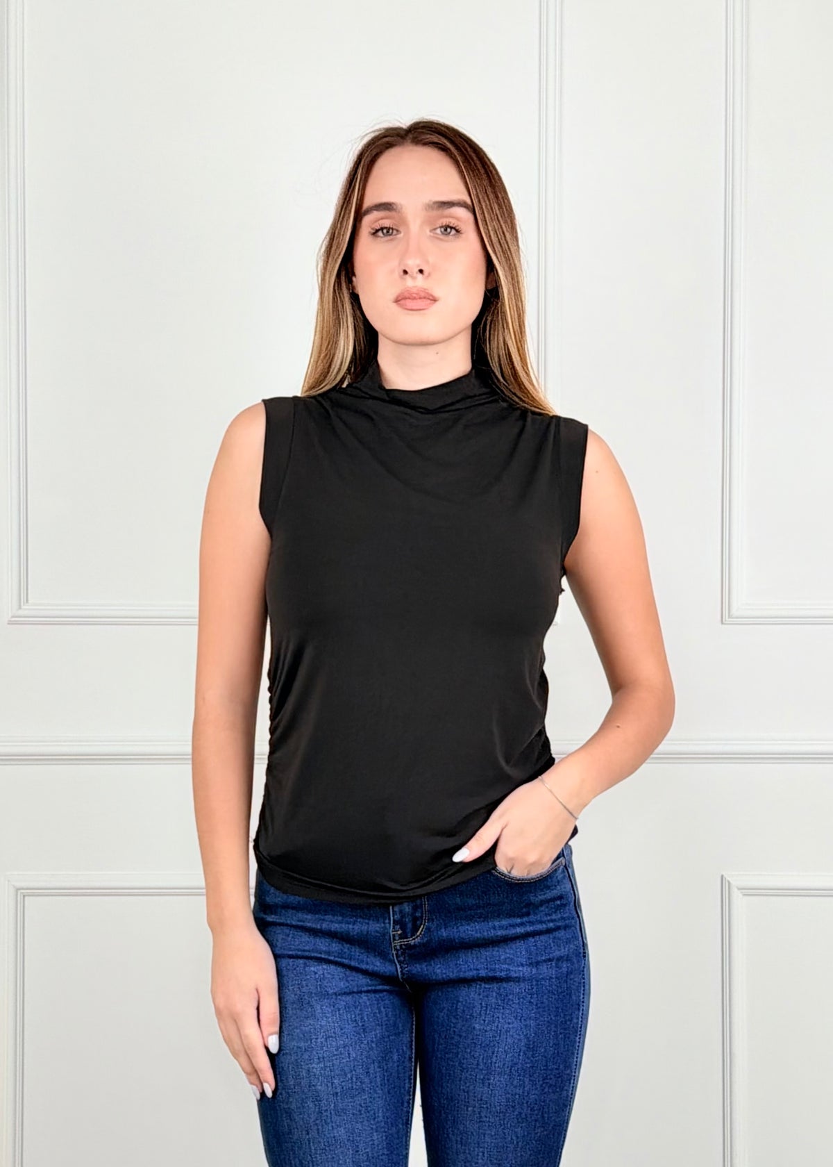 BI26614 - BI26614 MAGLIA CON DRAPPEGGIO LATERALE