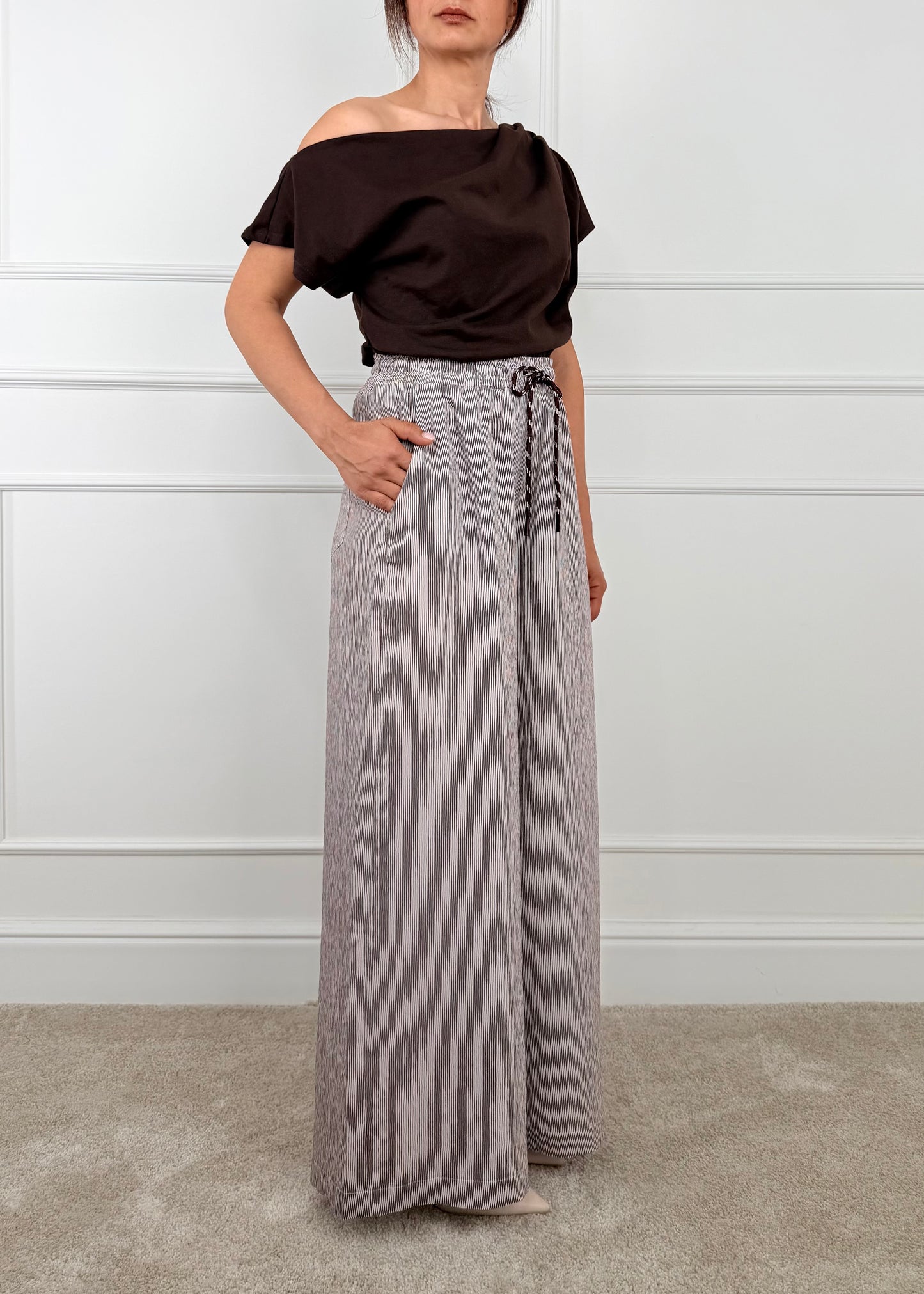 XU1583 - TENSIONE IN PANTALONE PALAZZO FANTASIA RIGHE