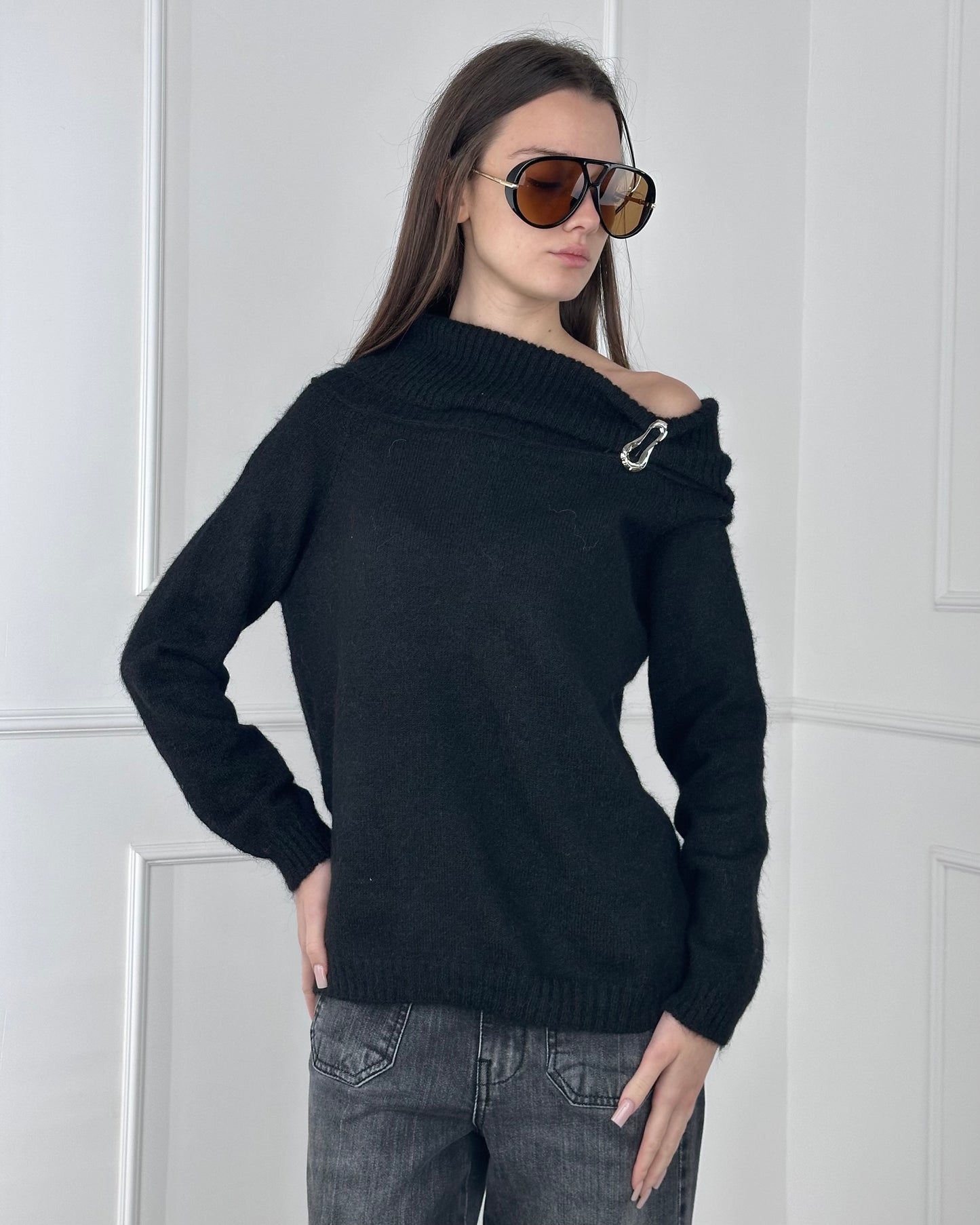 MB1001 - MY-D MAGLIA MISTO LANA SCOLLO SHIFFER