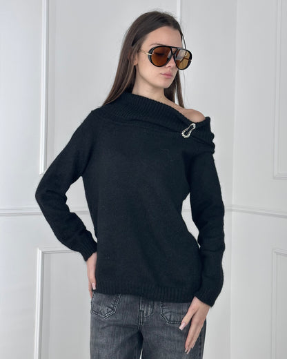 MB1001 - MY-D MAGLIA MISTO LANA SCOLLO SHIFFER