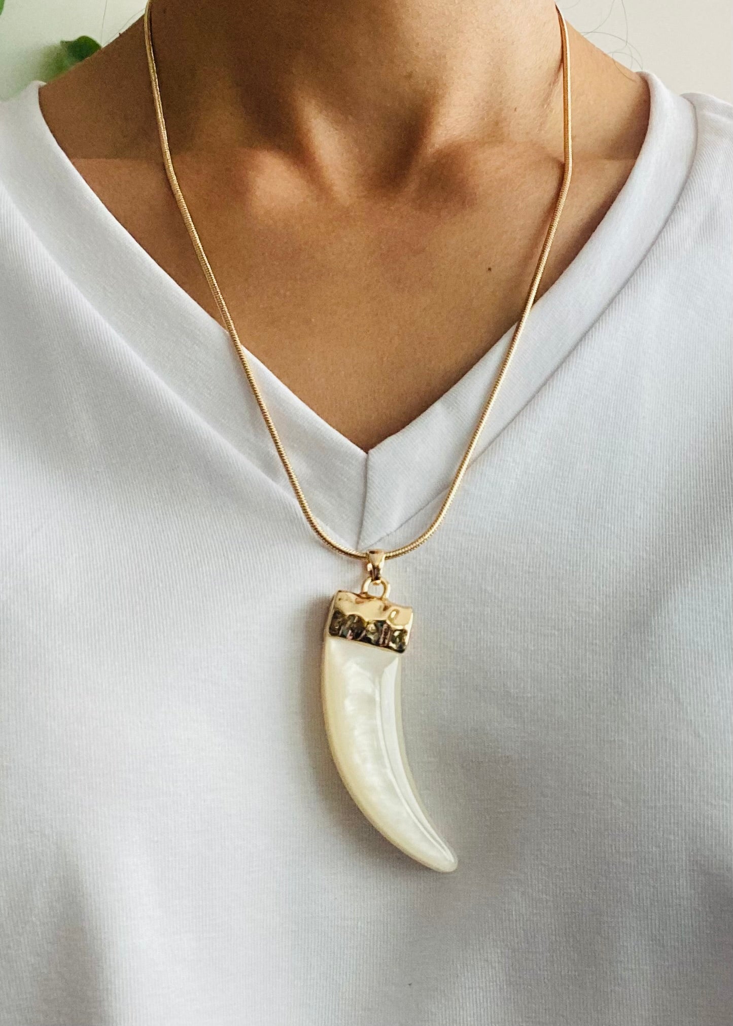 CLN - COLLANA  CORNO BIANCO