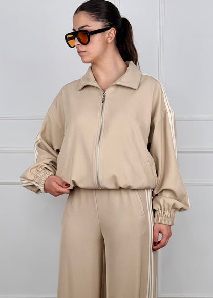 26B4050 - BOMBER CON BANDE SULLE MANICHE