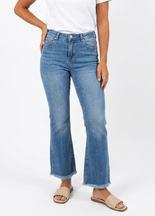 3D1356 - DENIM MINI FLARE