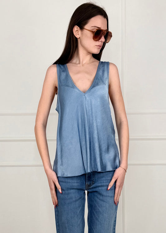 21944 - TOP IN VISCOSA SCOLLO "V"