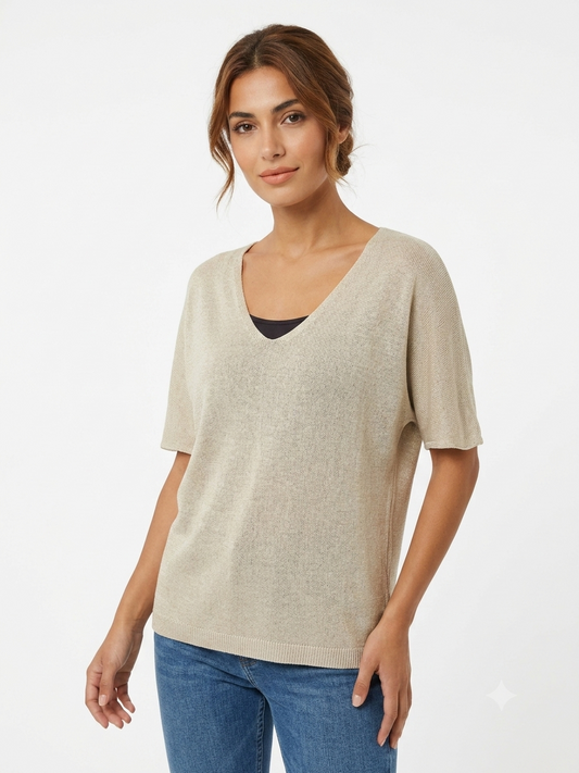 M1111229 BREND MAGLIA KIMONO IN FILO MISTO VISCOSA