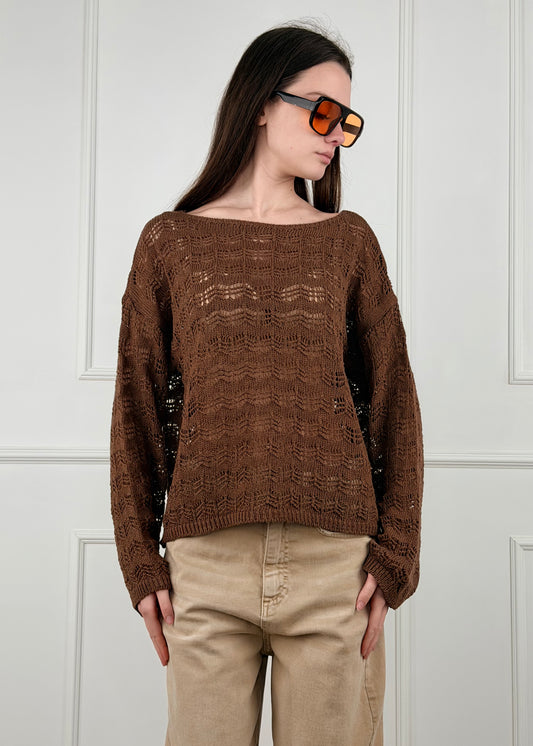 L102518 - BREND MAGLIA TRAFORATA MACRAMÈ