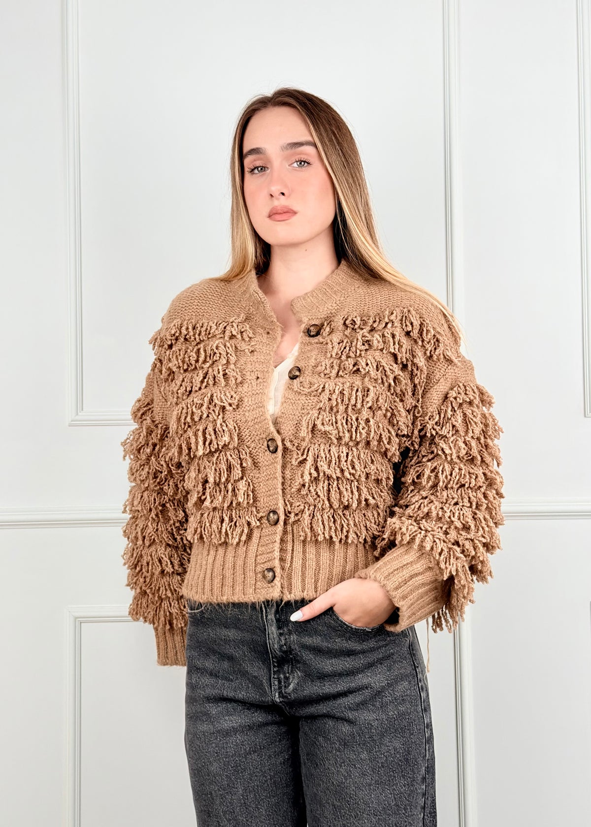 B76613089 - CARDIGAN FRANGE BREND