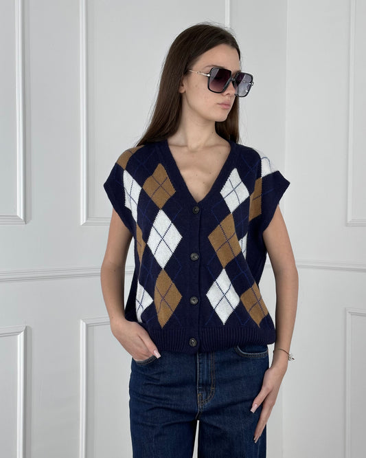 D90111 - TENSIONE IN GILET ROMBI