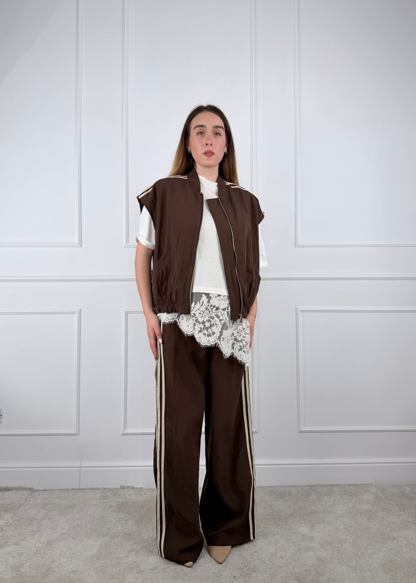 H527287 - BREND PANTALONE PALAZZO CON BANDE