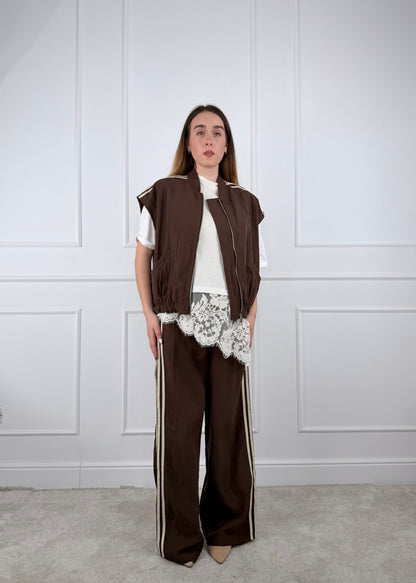 H527287 - BREND PANTALONE PALAZZO CON BANDE