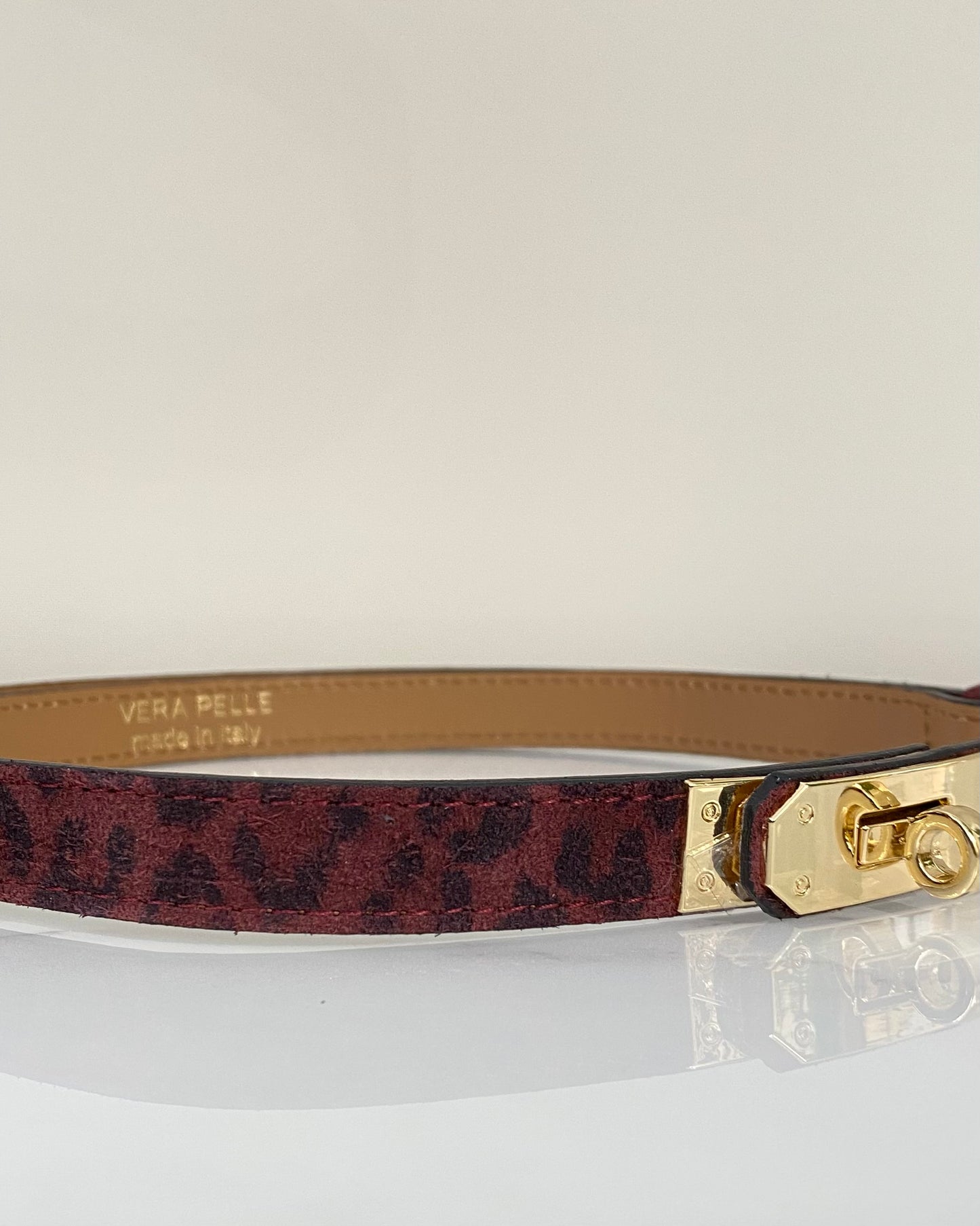 CNT435 CINTURA VERA PELLE REGOLABILE ANIMALIER