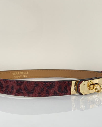 CNT435 CINTURA VERA PELLE REGOLABILE ANIMALIER