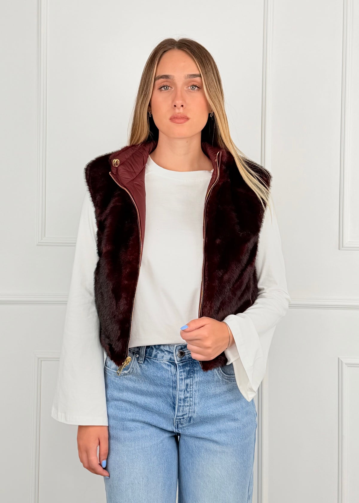 GILET DOUBLE FACE - GILET DOUBLE FACE TRAPUNTATO