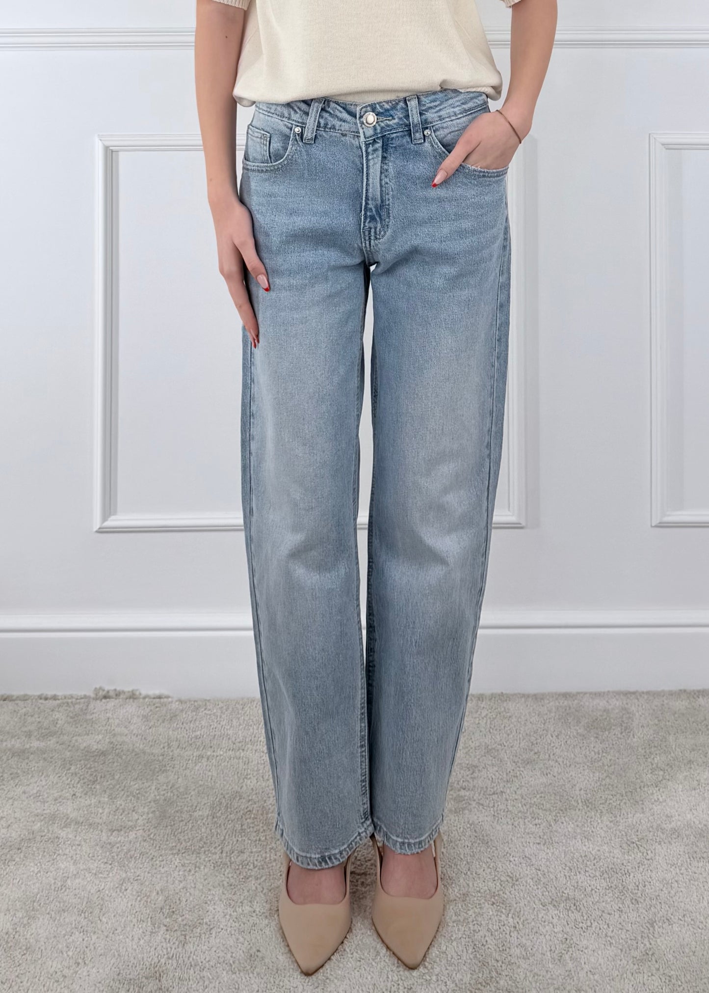 A455314 BREND DENIM CON FIOCCO SANGALLO