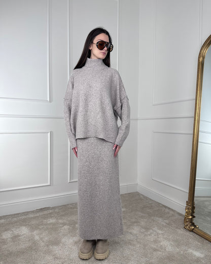 60701 - COMPLETO MISTO LANA PULLOVER E GONNA