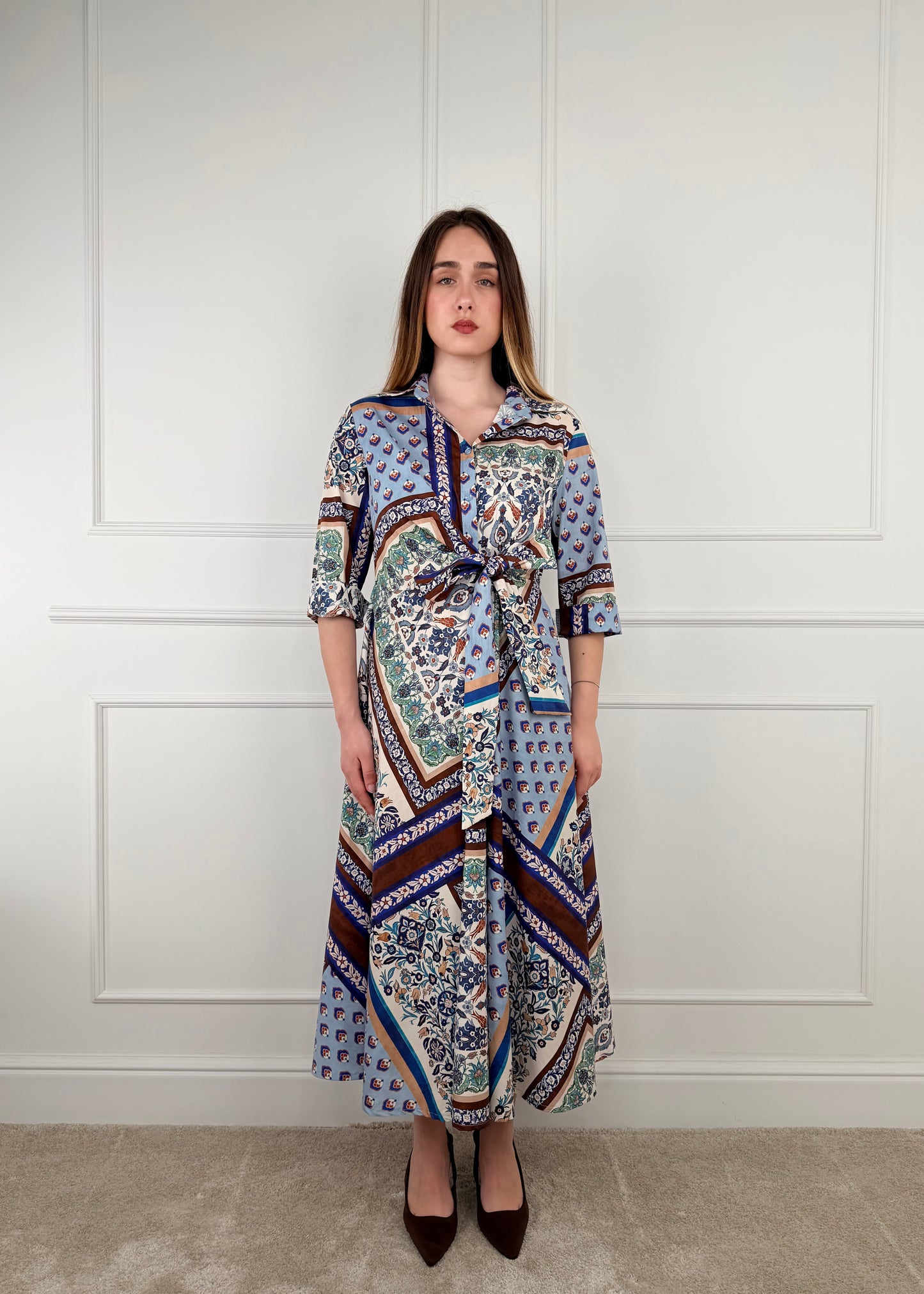 H4885C12 - ABITO CON FIOCCO FANTASIA PATCHWORK