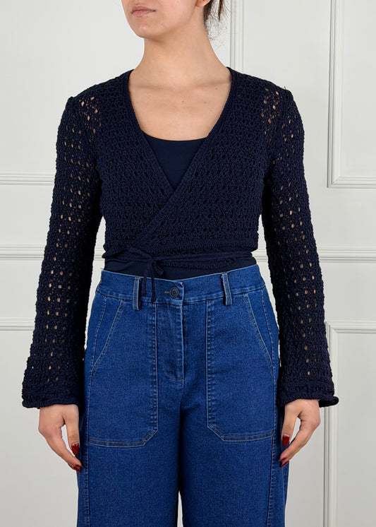 25007 - MAGLIA CROP AD INCROCIO IN CROCHET