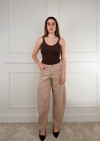 S26PJ93 - TENSIONE IN PANTALONE BALLOON IN LINO