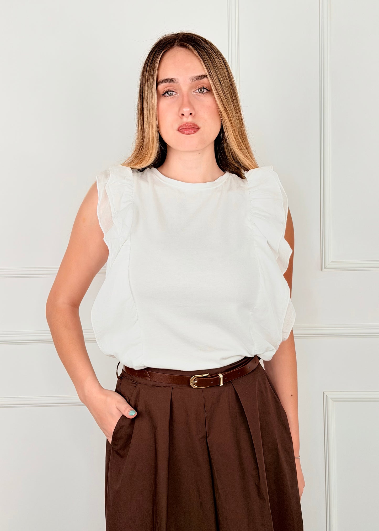 T10373 -  T-SHIRT CON ROUCHES