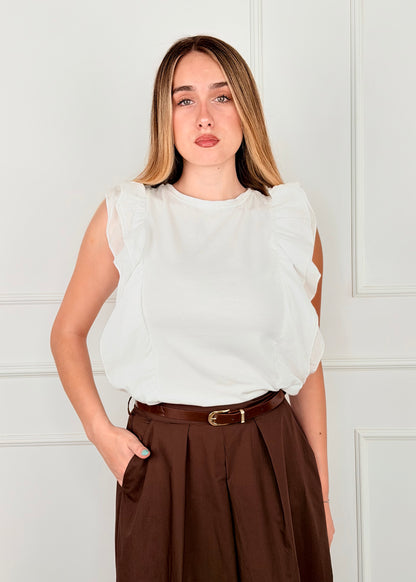 T10373 -  T-SHIRT CON ROUCHES