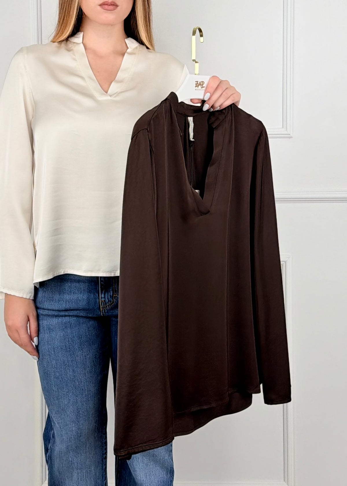 F2207B22R - TENSIONE IN BLUSA IN VISCOSA