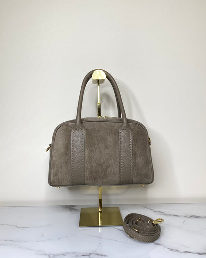 BRS5467 BORSA BAULETTO VERA PELLE SCAMOSCIATA