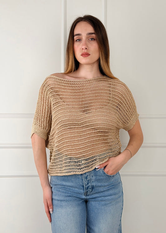 WL304 - MAGLIA TRAFORATA CON FILO  LUREX