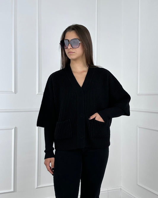 WL771AI25 - TENSIONE IN CARDIGAN MANICA 3/4 CON MANOCOTTI