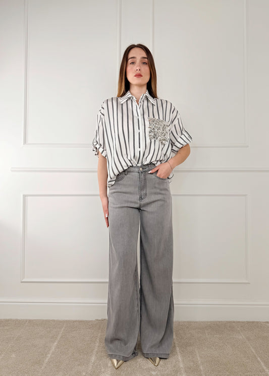 PE260217 - TENSIONE IN CAMICIA CON TASCHINO PAILLETTES