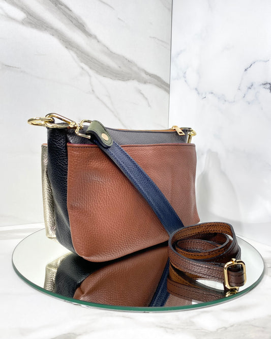 BRS432 BORSA POCKET IN VERA PELLE