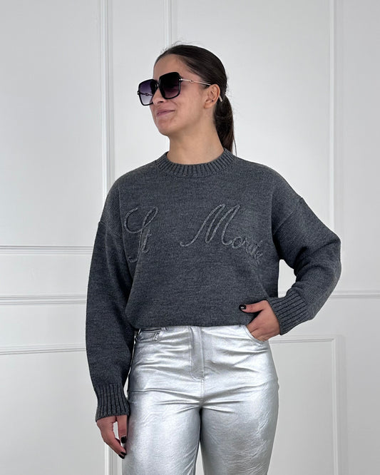 W5HMJ00A400ST - TENSIONE IN MAGLIA RICAMO ST.MORITZ