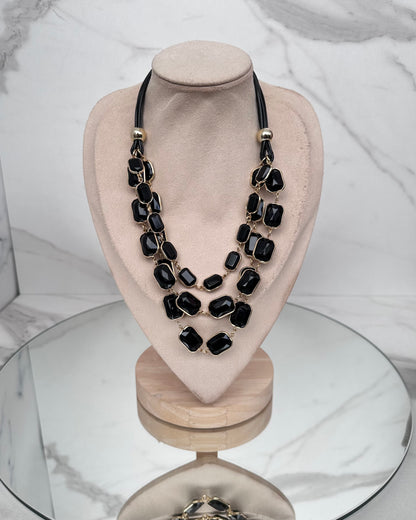 CLN30 COLLANA PIETRE RETTANGOLARI