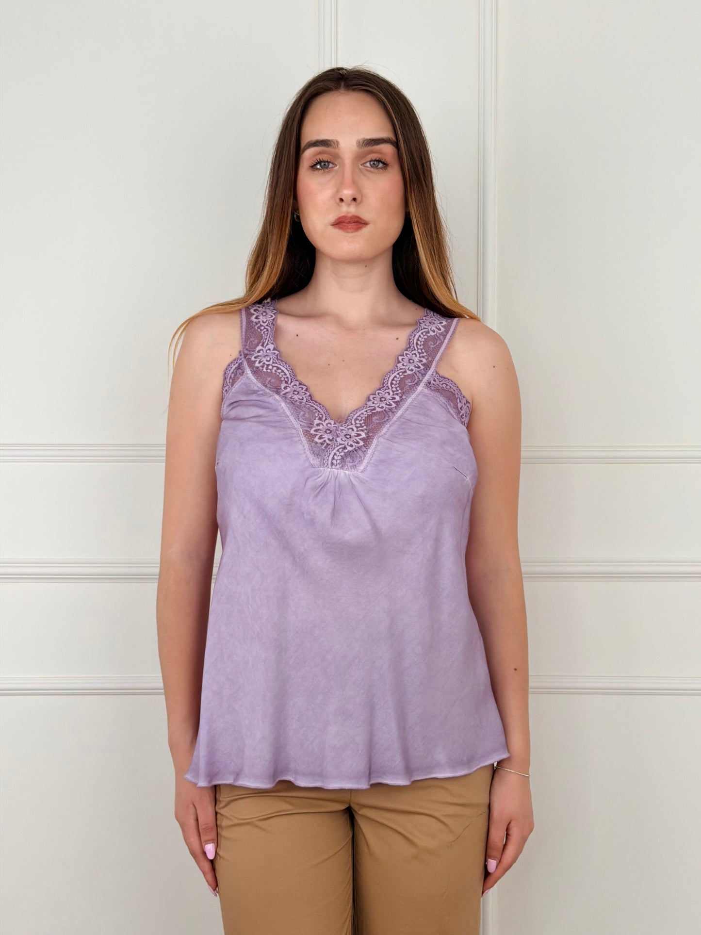 21336 - TOP IN VISCOSA E PIZZO