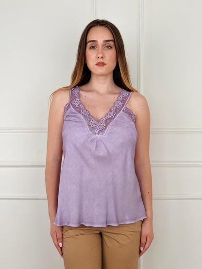21336 - TOP IN VISCOSA E PIZZO