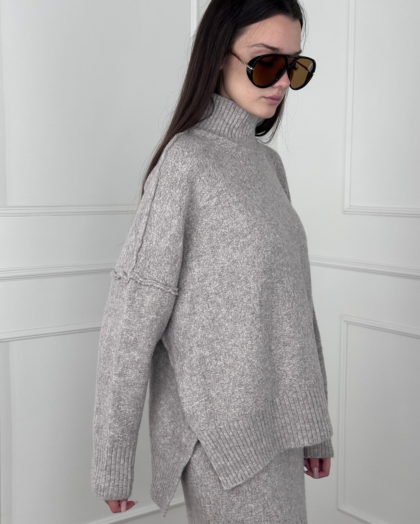 60701 - COMPLETO MISTO LANA PULLOVER E GONNA