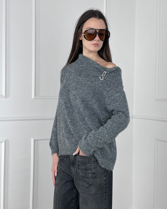 MB1001 - MY-D MAGLIA MISTO LANA SCOLLO SHIFFER