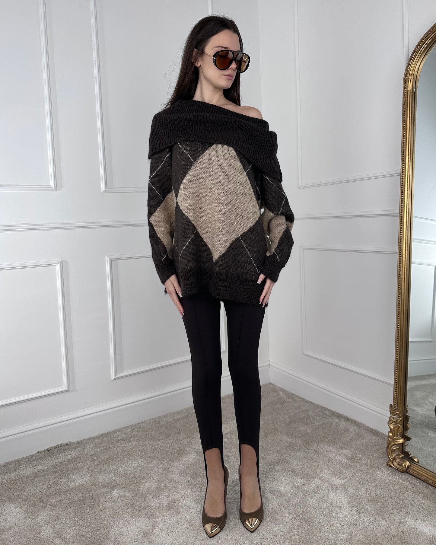 I92847 - BREND MAGLIA ROMBI MISTO MOHAIR