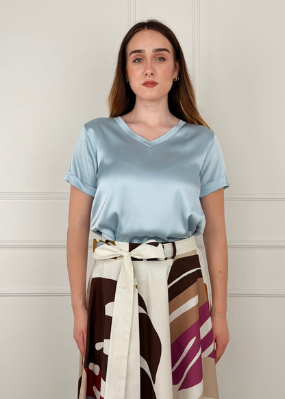 6078 - T-SHIRT SCOLLO "V" IN VISCOSA