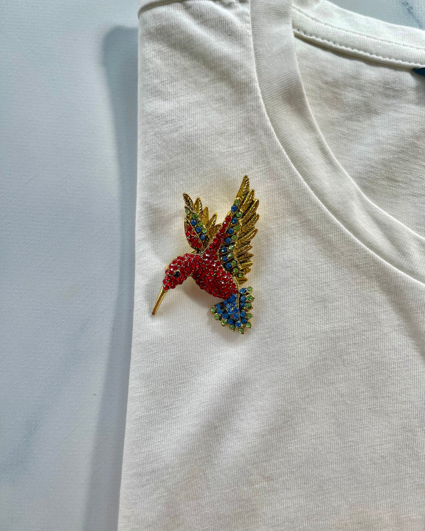 SPILLA COLIBRÌ CON STRASS