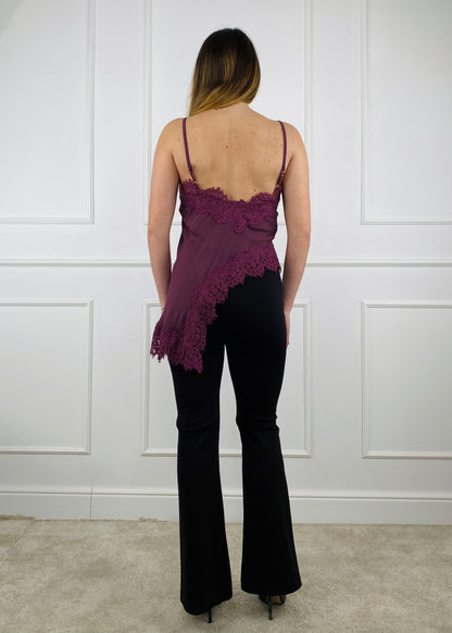 P12129 - PANTALONE FLARE IN PUNTO MILANO LEGGERO