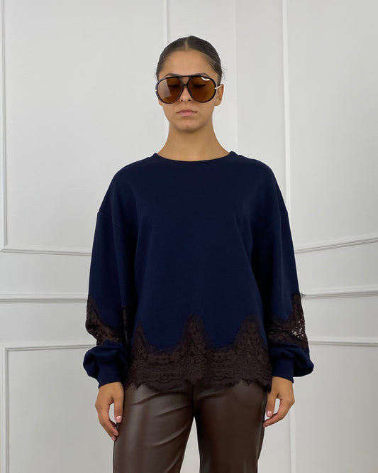 F63209 - FELPA CON PIZZO