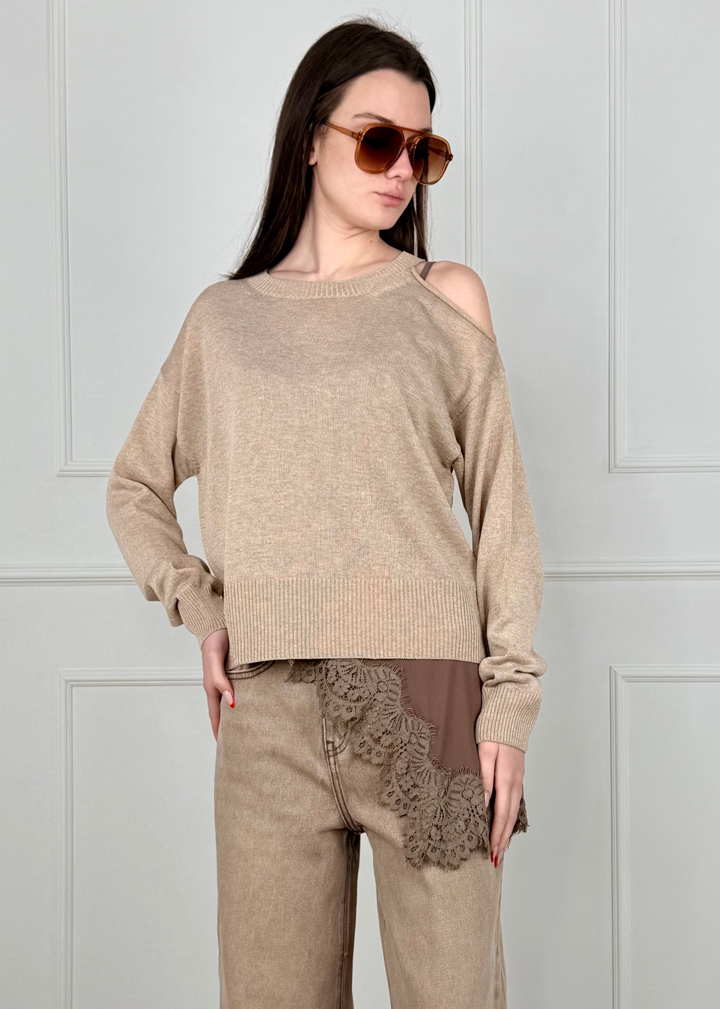 D90163 - TENSIONE IN MAGLIA CUT OUT IN FILO DI VISCO