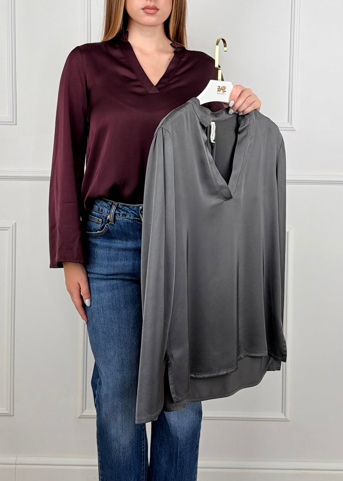 F2207B22R - TENSIONE IN BLUSA IN VISCOSA