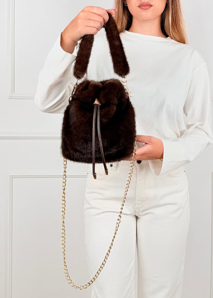 BRS89873 - BRS89873 BORSA SECCHIELLO IN PELLICCIA SINTETICA