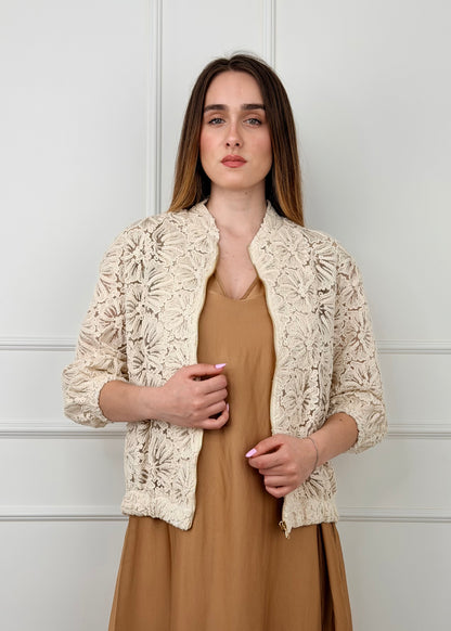NA4482 - BOMBER TRAFORATO CON RICAMI