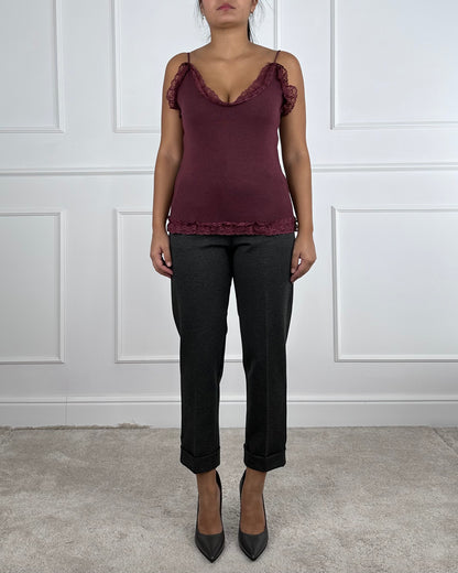 I92009 - I92009 TOP IN MAGLIA CON PIZZO