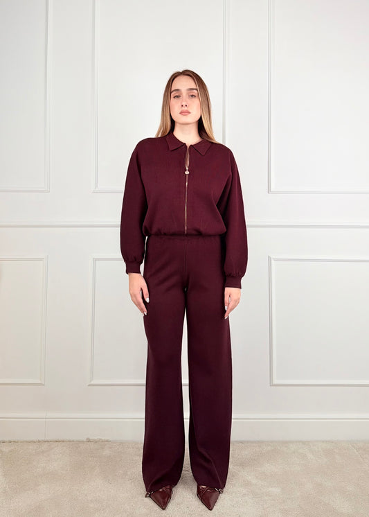 M5749L - COMPLETO BOMBER E PANTALONE IN MAGLIA